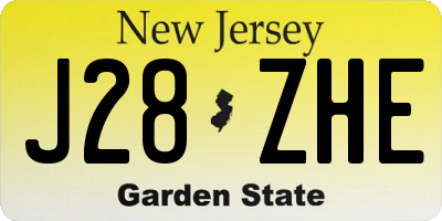 NJ license plate J28ZHE