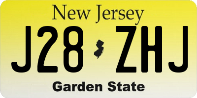NJ license plate J28ZHJ