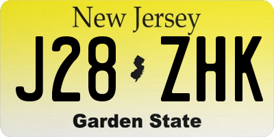 NJ license plate J28ZHK