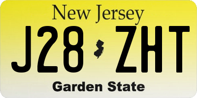NJ license plate J28ZHT
