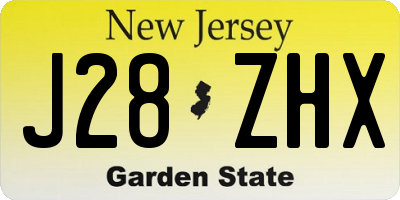 NJ license plate J28ZHX