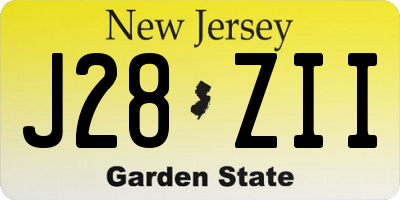 NJ license plate J28ZII