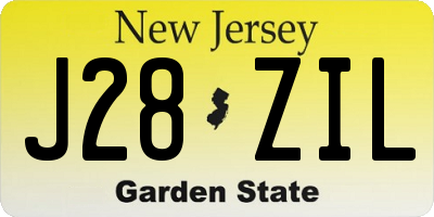 NJ license plate J28ZIL