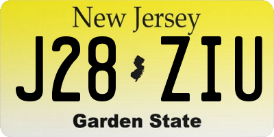 NJ license plate J28ZIU