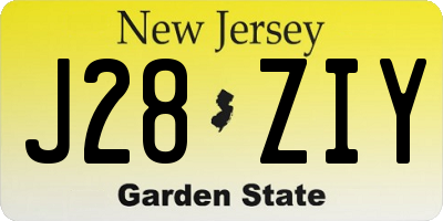NJ license plate J28ZIY