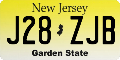 NJ license plate J28ZJB