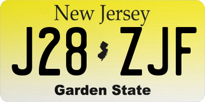 NJ license plate J28ZJF