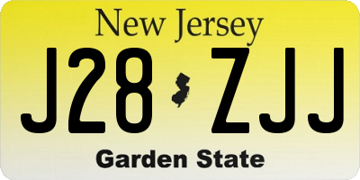 NJ license plate J28ZJJ