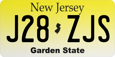 NJ license plate J28ZJS