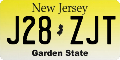NJ license plate J28ZJT