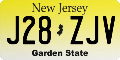 NJ license plate J28ZJV
