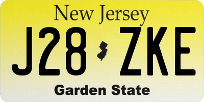 NJ license plate J28ZKE
