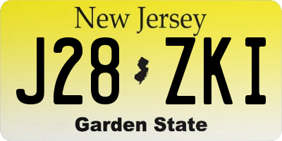 NJ license plate J28ZKI