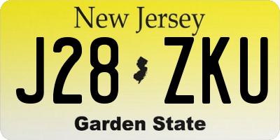 NJ license plate J28ZKU