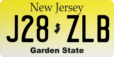 NJ license plate J28ZLB