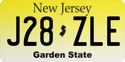 NJ license plate J28ZLE