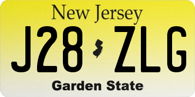 NJ license plate J28ZLG