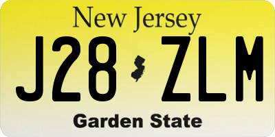NJ license plate J28ZLM