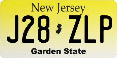 NJ license plate J28ZLP