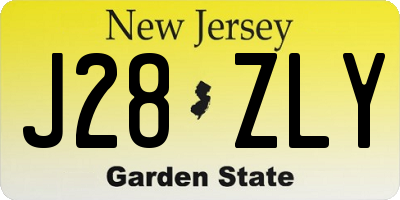 NJ license plate J28ZLY
