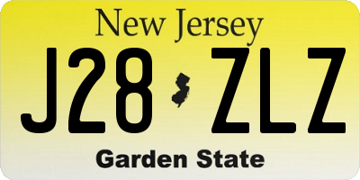 NJ license plate J28ZLZ
