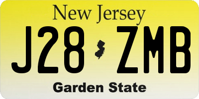 NJ license plate J28ZMB
