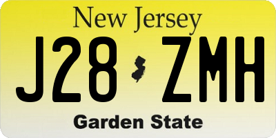 NJ license plate J28ZMH