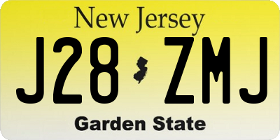 NJ license plate J28ZMJ
