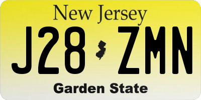 NJ license plate J28ZMN