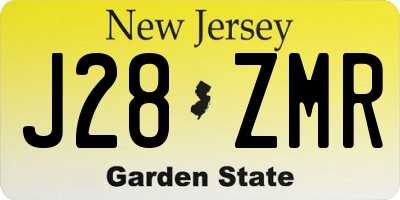NJ license plate J28ZMR