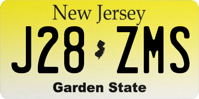NJ license plate J28ZMS