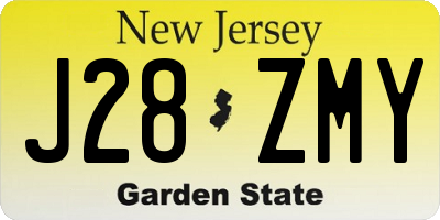 NJ license plate J28ZMY