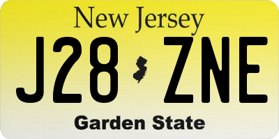 NJ license plate J28ZNE