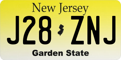 NJ license plate J28ZNJ