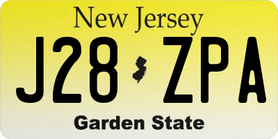 NJ license plate J28ZPA