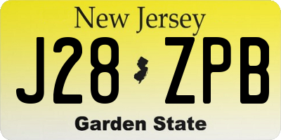 NJ license plate J28ZPB