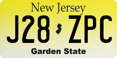 NJ license plate J28ZPC
