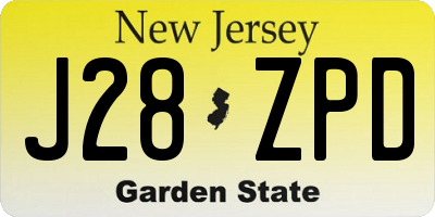 NJ license plate J28ZPD