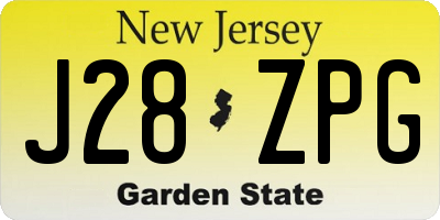 NJ license plate J28ZPG