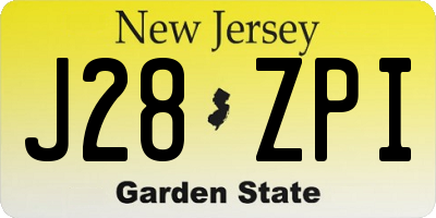 NJ license plate J28ZPI