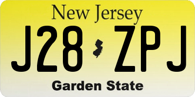 NJ license plate J28ZPJ