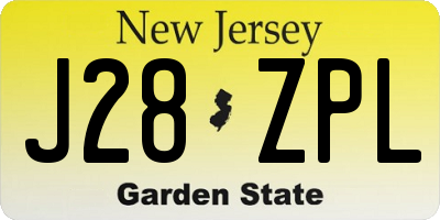 NJ license plate J28ZPL