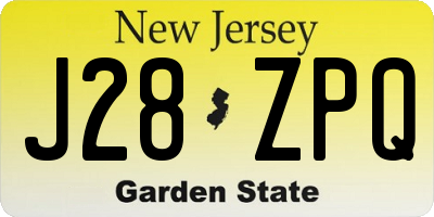 NJ license plate J28ZPQ