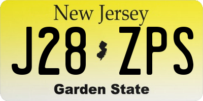NJ license plate J28ZPS