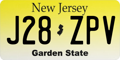 NJ license plate J28ZPV