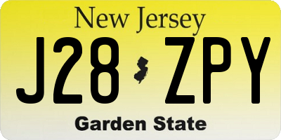 NJ license plate J28ZPY