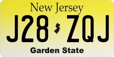NJ license plate J28ZQJ