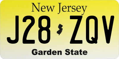 NJ license plate J28ZQV