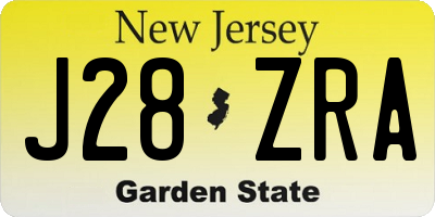 NJ license plate J28ZRA