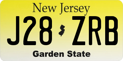 NJ license plate J28ZRB